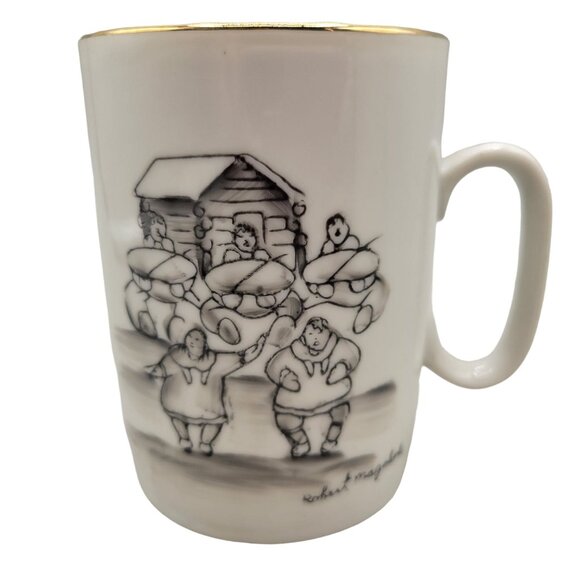 Robert Mayokok Porcelain Plate Ashtray and Coffee Mugs Set 1950s - Picture 6 of 11